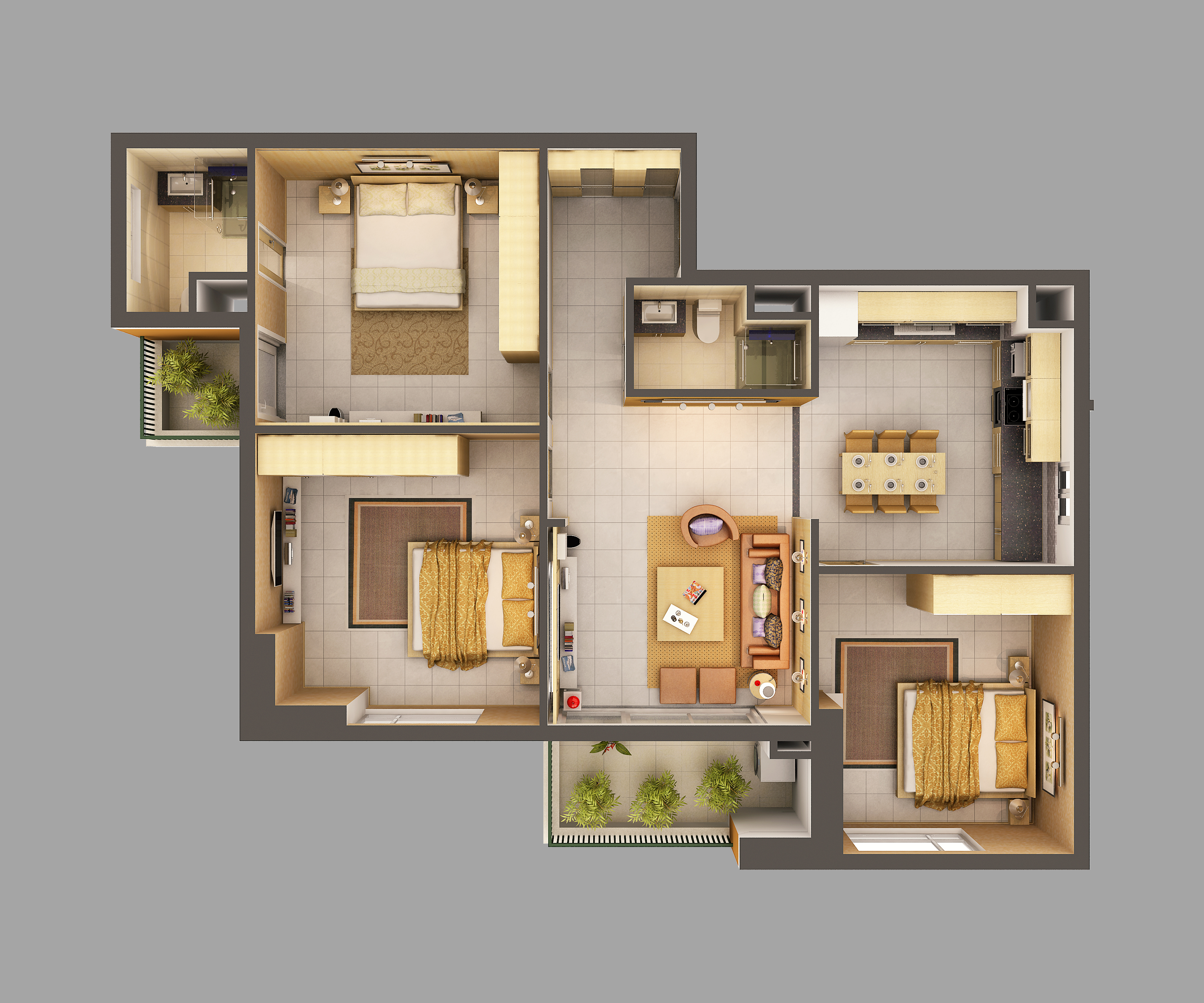 3D Model Home Interior Fully Furnished 3D Model .max - CGTrader.com